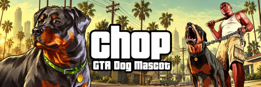 GTA Dog Mascot (Chop) token artwork from the DexScreener token profile
