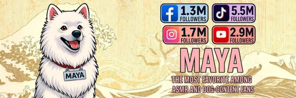 Maya The Samoyed (MAYA) token artwork from the DexScreener token profile