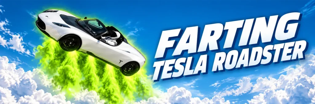 Farting Tesla Roadster (FTR) token artwork from the DexScreener token profile